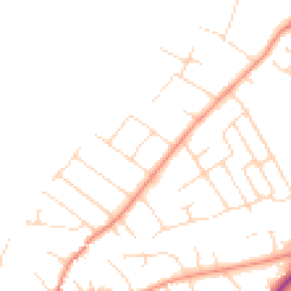 Daytime road noise heatmap for NG12 1AT