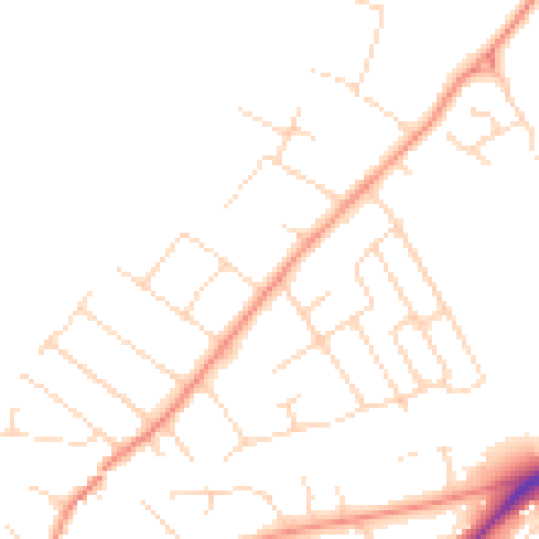 Daytime road noise heatmap for NG12 1AU
