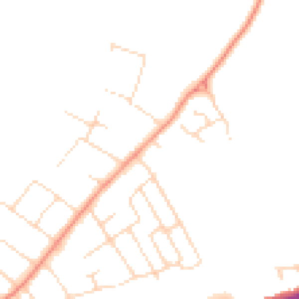 Daytime road noise heatmap for NG12 1BA
