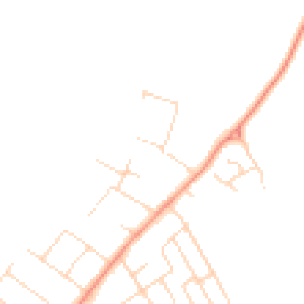 Daytime road noise heatmap for NG12 1BB