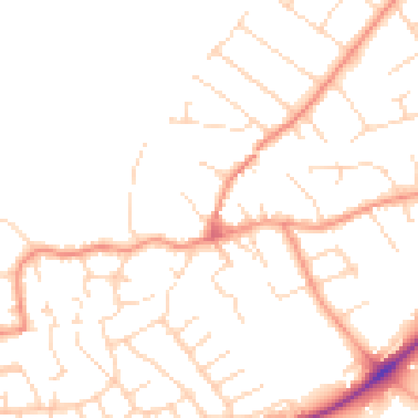 Daytime road noise heatmap for NG12 1BE