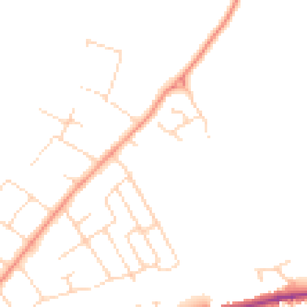 Daytime road noise heatmap for NG12 1BF