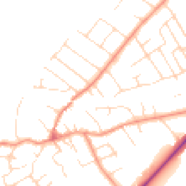 Daytime road noise heatmap for NG12 1BG