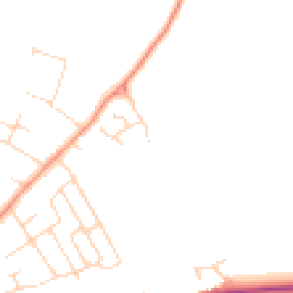 Daytime road noise heatmap for NG12 1BR