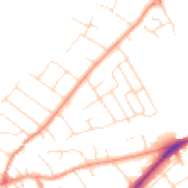 Daytime road noise heatmap for NG12 1BS