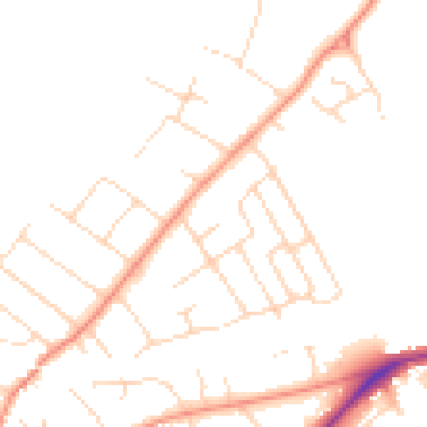 Daytime road noise heatmap for NG12 1BT