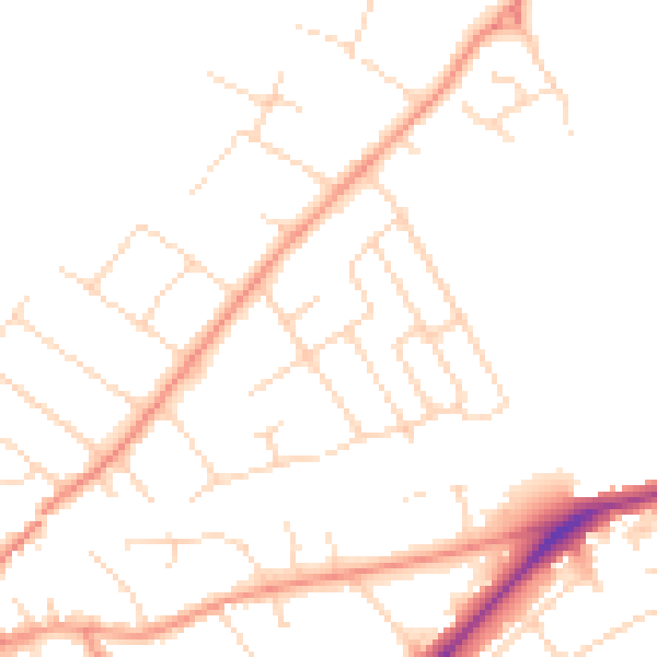 Daytime road noise heatmap for NG12 1BU