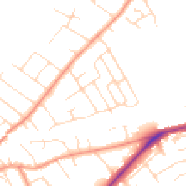 Daytime road noise heatmap for NG12 1BX