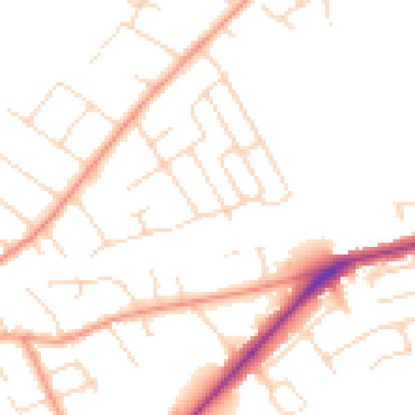 Daytime road noise heatmap for NG12 1BY