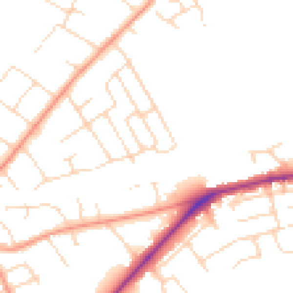 Daytime road noise heatmap for NG12 1BZ