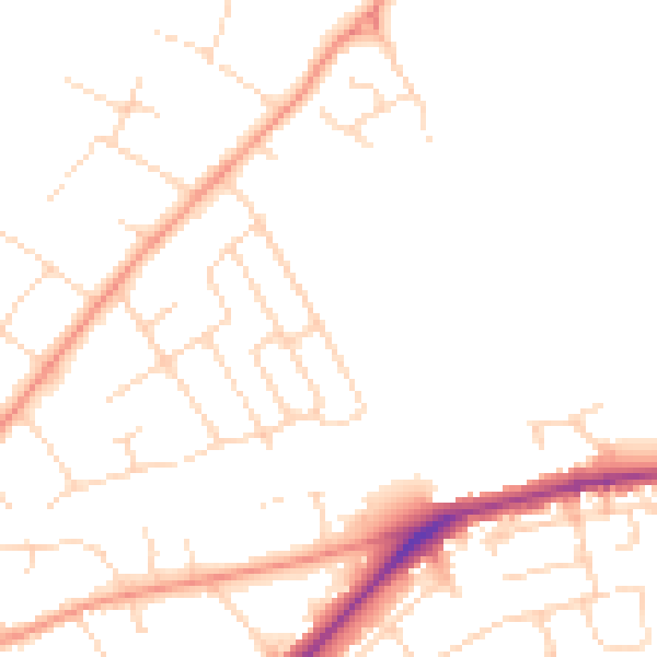 Daytime road noise heatmap for NG12 1DA