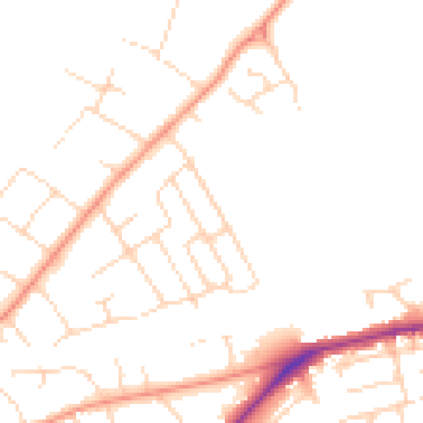 Daytime road noise heatmap for NG12 1DB