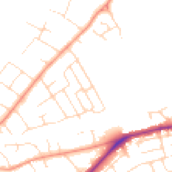Daytime road noise heatmap for NG12 1DD