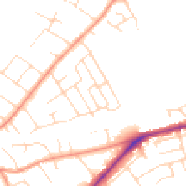 Daytime road noise heatmap for NG12 1DF