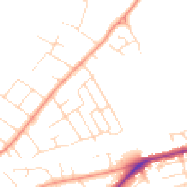 Daytime road noise heatmap for NG12 1DG