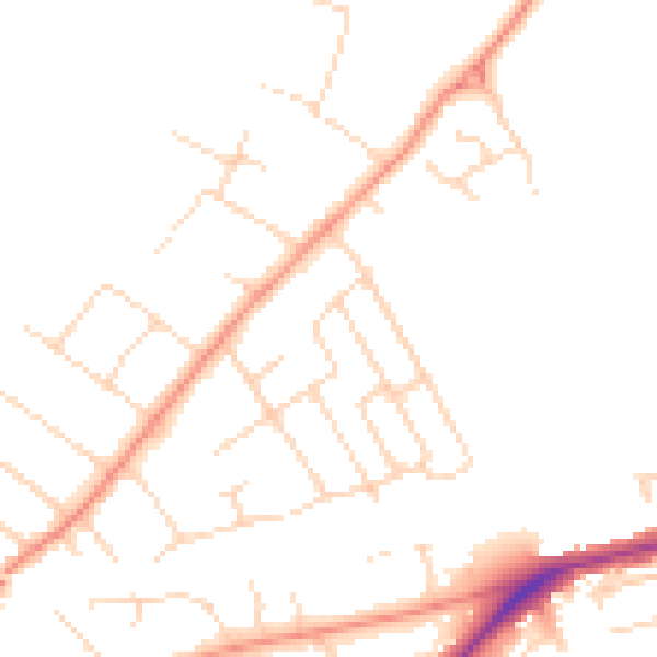 Daytime road noise heatmap for NG12 1DH