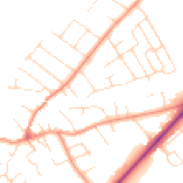 Daytime road noise heatmap for NG12 1DJ