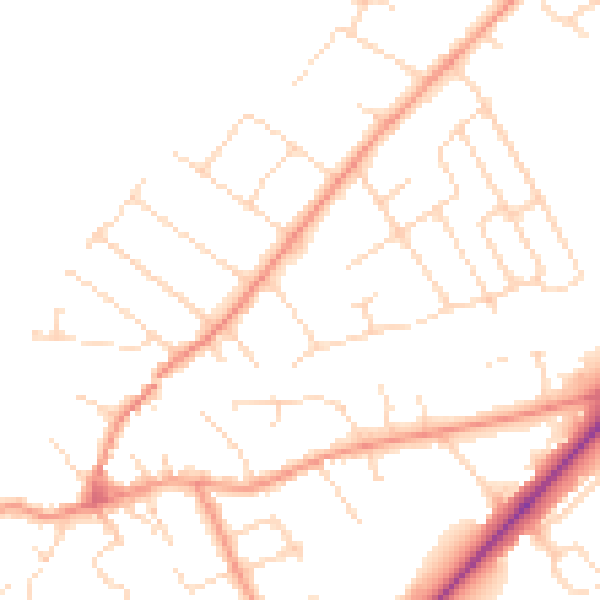 Daytime road noise heatmap for NG12 1DN