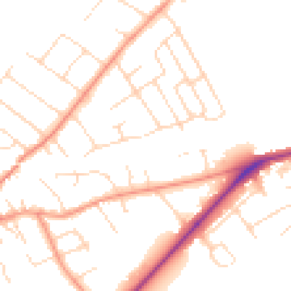 Daytime road noise heatmap for NG12 1DW