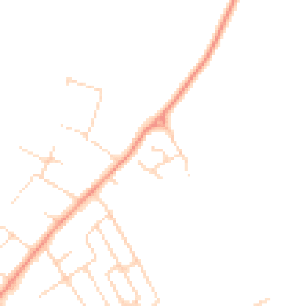 Daytime road noise heatmap for NG12 1DY