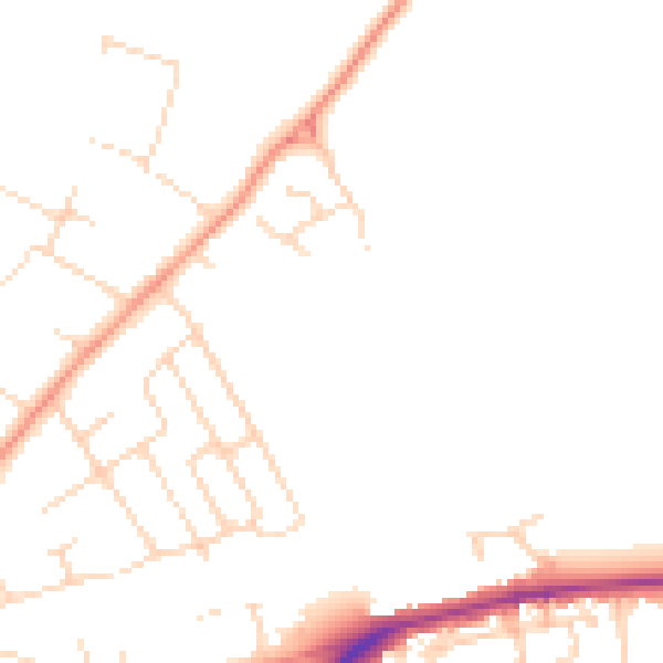 Daytime road noise heatmap for NG12 1EZ