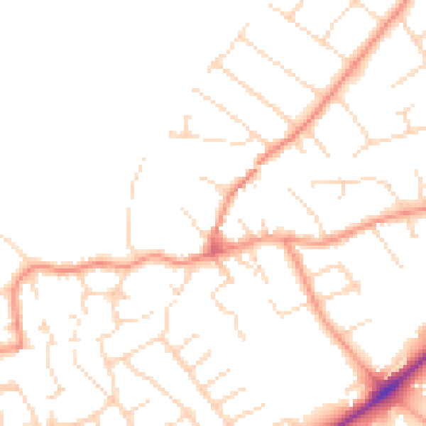 Daytime road noise heatmap for NG12 2AE
