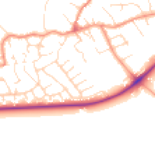 Daytime road noise heatmap for NG12 2DH