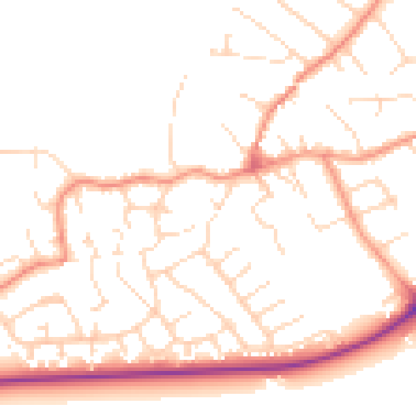 Daytime road noise heatmap for NG12 2EZ