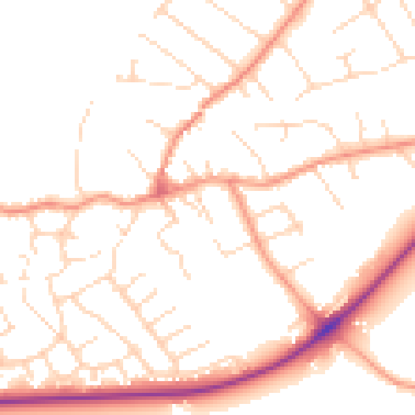 Daytime road noise heatmap for NG12 2FF