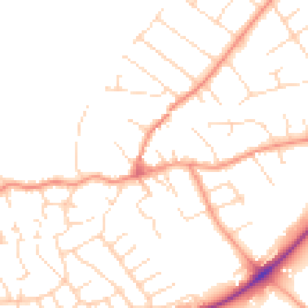 Daytime road noise heatmap for NG12 2FG