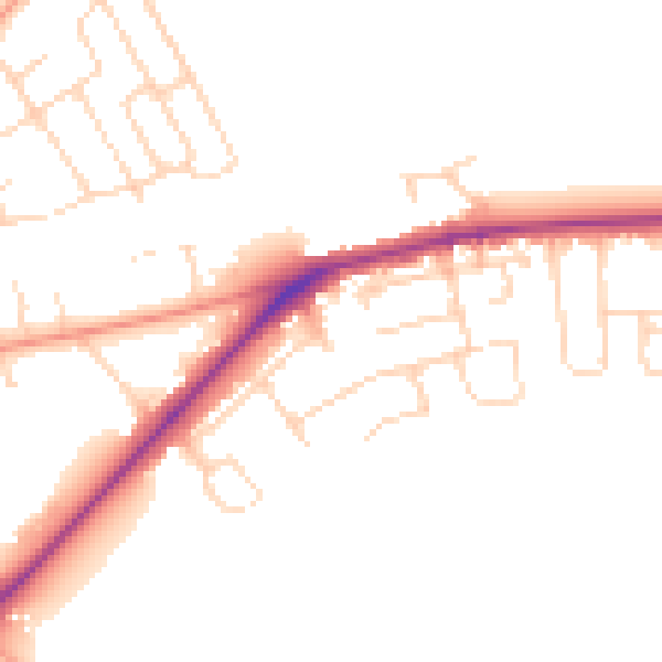 Daytime road noise heatmap for NG12 2GU