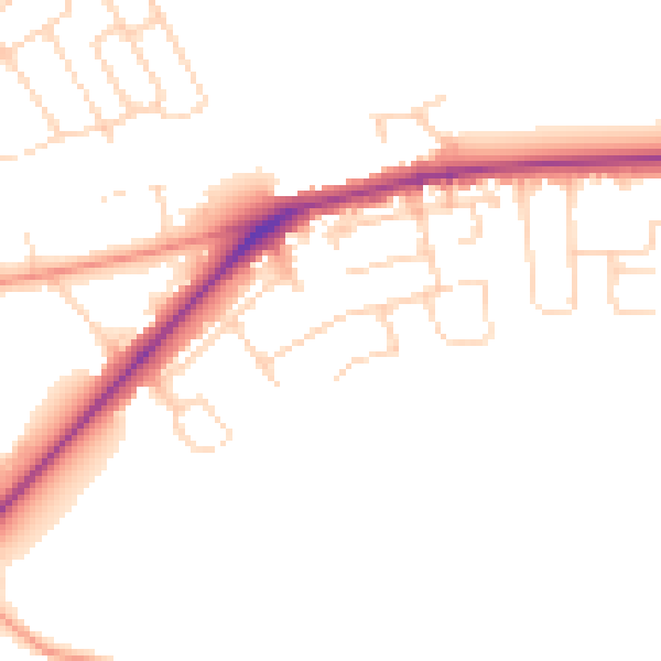 Daytime road noise heatmap for NG12 2GX