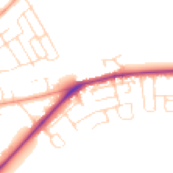 Daytime road noise heatmap for NG12 2HF