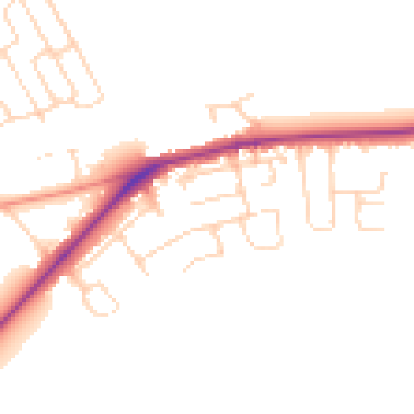 Daytime road noise heatmap for NG12 2JA