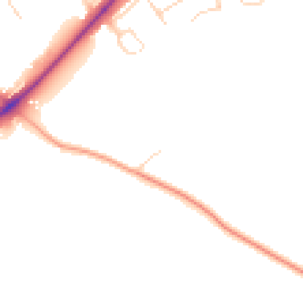 Daytime road noise heatmap for NG12 2JH