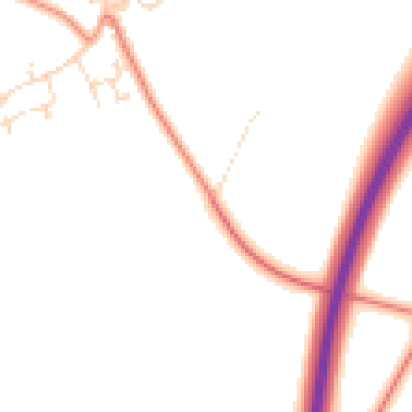 Daytime road noise heatmap for NG12 2JS