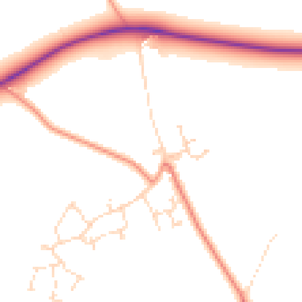 Daytime road noise heatmap for NG12 2LQ