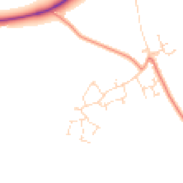 Daytime road noise heatmap for NG12 2NW