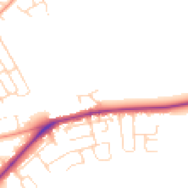 Daytime road noise heatmap for NG12 2PR