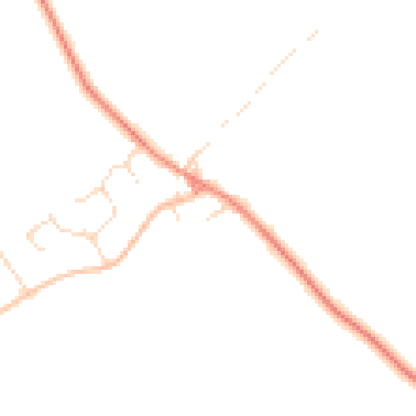 Daytime road noise heatmap for NG12 3EE