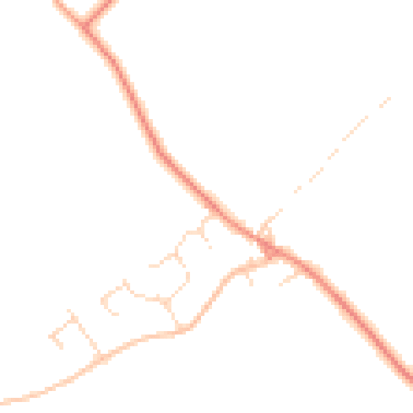 Daytime road noise heatmap for NG12 3EH