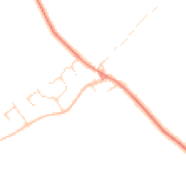 Daytime road noise heatmap for NG12 3ET