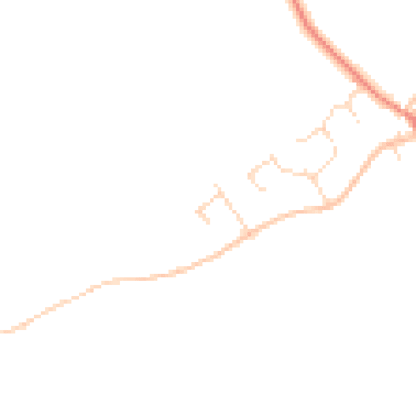 Daytime road noise heatmap for NG12 3EW