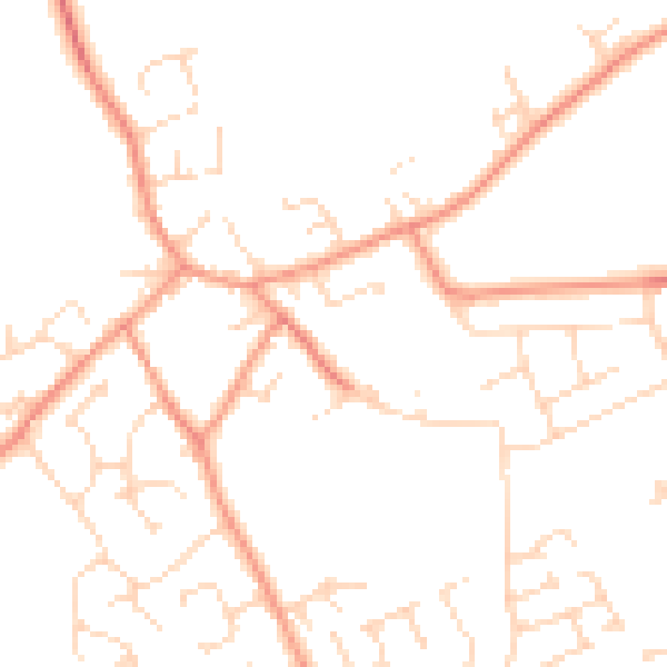 Daytime road noise heatmap for NG12 3FY