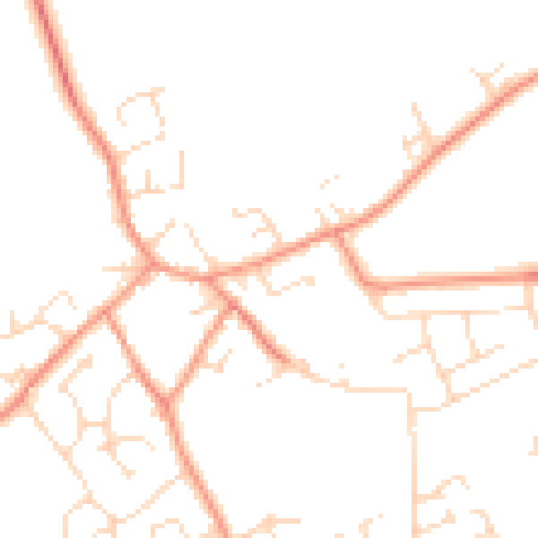Daytime road noise heatmap for NG12 3JR