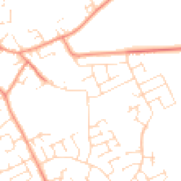 Daytime road noise heatmap for NG12 3LA