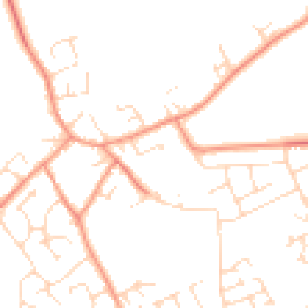 Daytime road noise heatmap for NG12 3LF