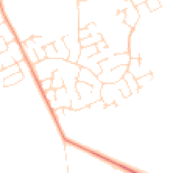 Daytime road noise heatmap for NG12 3NW
