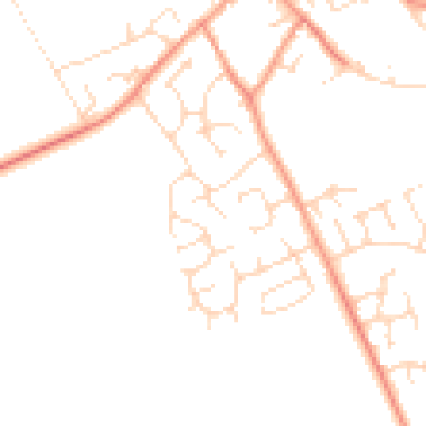 Daytime road noise heatmap for NG12 3QL