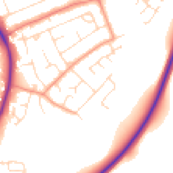 Daytime road noise heatmap for NG12 4AN